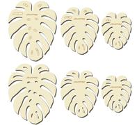 CRASPIRE 6Pcs 3 Size Palm Leaf Macrame Cutting Molds Wood Rustic Natural Wooden Cutting Template Feather Tassel Wall Hanging Wreath Tool for DIY Weave Crafts Making Home Decor