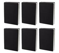 CRASPIRE 6pcs Black Stretchable Book Cover Washable Reusable Large Nylon Book Protector 9x14 Inch Elastic Notebook Wraps Suitable for Most Hardcover Books Classroom Students