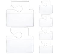 CRASPIRE 6Pcs Clear Parking Permit Holder Car Vertical Parking Lot Pass Rearview Mirror Hanger Parking Card Hang Tag Universal Transparent PVC for Storaging Car Passes Stickers Permits Certificate Bag