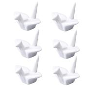 CRASPIRE 6Pcs Origami Crane Chopstick Rest Porcelain Chopsticks Holder Chinese Style Ceramic Dinner Spoon Fork Brush Pen Stand Rack Set for Countertop Tableware Home Ornaments Decoration