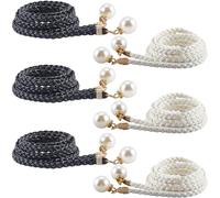 CRASPIRE 6Pcs Thin Braided Belt PU Leather 54.37 Inch Boho Knotted Waist Rope Vintage Skinny Trendy Adjustable Tie Decorative Woven Waist Cord for Ladies Women Summer Skirt Dress Clothes