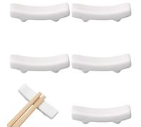 CRASPIRE 6pcs White Ceramic Chopstick Stands Chopsticks Rests Chinese Chopstick Holder Calligraphy Rest Utensil Cutlery Stand for Wedding Dining Table Decor Spoon Tableware