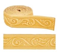 CRASPIRE 7.38FT x 1.97 Inch Crown Molding Peel and Stick Flexible Foam Trim Gold Color Self Adhesive Wallpaper Border 3D Sticky Decorative Wall Edging Foam Baseboard Mirror Border Wall Lines Decor