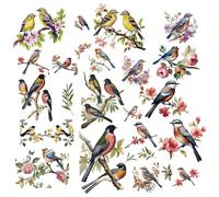 CRASPIRE 8 Sheets 8 Styles Bird on Branch Sticker Spring Flower Wall Decals Peel and Stick Large PVC Waterproof Self Adhesive Window Clings for Bedroom Living Room Glass Door Store Showcase Decoration
