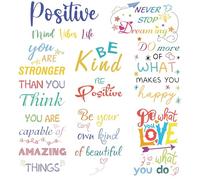 CRASPIRE 8 Sheets Motivational Text Wall Stickers Word Stickers Window Stickers PVC Waterproof Self Adhesive Wall Decals Removable for Window Decor Clings Stairway Housewarming Gift