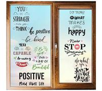 CRASPIRE 8 Styles Inspirational Quotes Words Window Decals Stickers Wall Clings Peel and Stick PVC Waterproof Self Adhesive Decor for Fridge Bedroom Living Room Kitchen Store Showcase Dorm Classroom