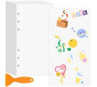 CRASPIRE 80 Sheets A6 6 Ring Stickers Release Paper for A6 6 Ring Blank Binder Refills with Spatula Double Sided Reusable Papers Sticker Collecting Album Organizer Pages Insert Sheet Storage Book