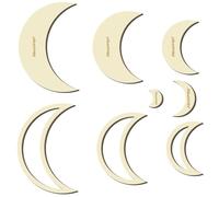 CRASPIRE 8Pcs 5 Size Moon Macrame Cutting Molds Wood Rings Rustic Natural Wooden Cutting Template Frame Dream Catcher Rings Feather Tassel Wall Hanging Wreath Tool for DIY Crafts Making Home Decor