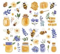 CRASPIRE 8Pcs 8 Styles Bee Window Decals Animal Wall Cling Plastic PVC Waterproof Self Adhesive Yellow Bees Honey Comb Flowers Leaves Large Stickers for Home Summer Carnival Party Decors Supplies