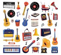 CRASPIRE 8Pcs 8 Styles Musical Window Decals Music Wall Stickers Plastic UV Waterproof Self Adhesive Musical Instruments Piano Guitar Large Cling for School Party Home Classroom Wall Door Art Decor