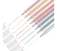 CRASPIRE 8Pcs Glitter Gel pens Metallic Sparkle Coloring Pen Art Markers with Case 1.0 Mm Colored Pen Quick Drying Colored Pens for Coloring Book Drawing Crafts Stationery Scrapbooks Journaling