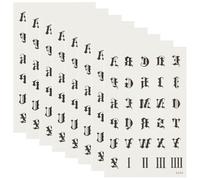 CRASPIRE 8Pcs Tattoo Sticker Letters Temporary Letter Tattoos Black Paper Semi Permanent Realistic Waterproof Removable Alphabet Number Faux Tattoos Stickers for Adult Men Women Face Body Decorations