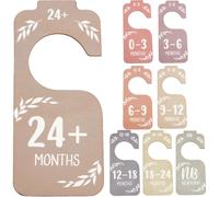 CRASPIRE 8Pcs Wooden Wardrobe Dividers Multicolor Nursery Closet Organizers from to 24 Month Hanger Seperaters Nursery Wardrobe Hangers Divider for Shower Decor