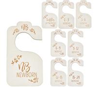 CRASPIRE 8Pcs Wooden Wardrobe Dividers Nursery Hanger Seperaters from to 24 Month Closet Organizers Nursery Wardrobe Hangers Divider for Shower Decor