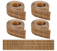 CRASPIRE 9.2mx8cm Peel and Stick Wallpaper Border Crown Molding Camel Brown Wood Grain Self Adhesive Flexible 3D Baseboard Trim Vintage Mirror Sticky Wall Edging Base Lines Foam for Hotel Home Decor