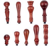 CRASPIRE 9 PCS Wax Seal Stamp Wood Handle Replacement Mixed Styles Handle Only for Vintage Wax Sealing Stamps Removable 7mm Diameter Copper Head Envelopes Invitations Wine Packages