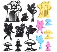 CRASPIRE 9 Styles Fairy Clay Cookies Cutters Mushroom House Polymer Clay Earring Cutter Plastic Biscuit Handmade DIY for Crafts Home Kitchen Baking Birthday Women Jewelry Making Tools