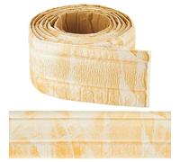 CRASPIRE 90.5x3.14in Peel and Stick Wallpaper Border Crown Molding Light Khaki Marble Grian Self Adhesive Flexible 3D Baseboard Trim Mirror Sticky Wall Edging Base Lines Foam for Home Bathroom DIY