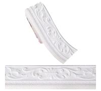 CRASPIRE 90.5x4.7in Crown Molding Peel and Stick Self Adhesive White Flexible Foam Trim 3D Sticky Decorative Wallpaper Border Wall Edging Foam Baseboard Mirror Border Wall Lines Hotel DIY Decor