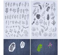 CRASPIRE 97Pcs Leaves Plants Water Soluble Embroidery Stabilizers Hand Sewing Stick and Stitch Transfers Paper Wash Away Pre-Printed Self Adhesive Patterns for Bags Cloth Sewing Lovers Beginner