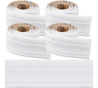 CRASPIRE 9mx8cm Peel and Stick Wallpaper Border Crown Molding White Self Adhesive Flexible 3D Baseboard Trim Mirror Sticky Wall Edging Base Lines Foam for Hotel Home DIY Decor