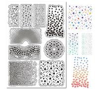 CRASPIRE A5 Background Clear Stamps Multiple Dot Patterns Reusable Retro Transparent Rubber Stamps Sheets PVC Silicone Seals 8.3x5.8Inch for DIY Scrapbooking Photo Album Decorative Cards Making