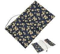 CRASPIRE A5 Book Sleeve Cover 6 Ring Binder Organizer Cloth with Rope Black Flowers Washable Protector Fabric for Notebook Lovers Novel Journal Textbooks Case Diary Decor