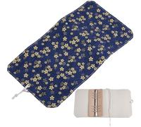 CRASPIRE A5 Book Sleeve Cover 6 Ring Binder Organizer Cloth with Rope Cherry Bloom Floral Sea Wave Washable Book Protector Fabric for Notebook Novel Journal Textbooks Case Diary Decor