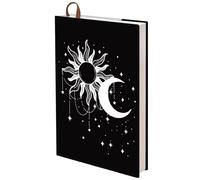 CRASPIRE A5 Book Sleeve Cover Protectors Textbook Paperback 12.4x8.8Inch Fit Adjustable Book Sleeve for A5 Books Washable Reusable Protective Holder Case Covers with Bookmark Sun Moon Stars