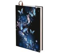 CRASPIRE A5 Butterfly Book Sleeve Cover Jumbo Fabric Book Sleeve Jumbo Fabric 12.4x8.8Inch Books Label Strap Textbook Jackets Washable Paperback Hardcover Classroom