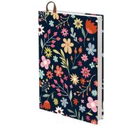 CRASPIRE A5 Floral Book Sleeve Covers Jumbo Book Sleeves 12.4x8.8Inch Fit Adjustable Textbook for A5 Books Hardcover Reusable Washable Protective Textbook School Classroom Flower Label Strap Bookmark