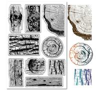 CRASPIRE A5 Grain Wall Clear Stamps Vintage Wood Grain Crack Rubber Stamps Reusable Background Postmark Transparent Silicone Stamp Seals for Journaling Card Making Decor DIY Scrapbooking Supplies