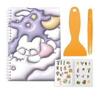 CRASPIRE A5 Size Reusable Sticker Book Collecting with Tweezer and Scraper Blank Stickers Album Keeper Holder Organizer 40 Sheets Release Paper Albums Purple Rabbit Cover Waterproof for Storage Labels