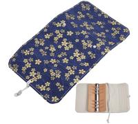 CRASPIRE A6 Book Sleeve Cover 6 Ring Binder Organizer Cloth with Rope Cherry Bloom Floral Flower Sea Wave Washable Book Protector Fabric for Notebook Novel Journal Textbooks Case Diary Decor