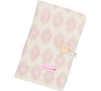 CRASPIRE A6 Cloth Binder Cover Loose Leaf Book Sleeve 6 Ring Seashell Scrapbook Protector with Wood Button Refillable Fabric Blues Pattern Collection Books Notebook Journals for Budget Binders Writing