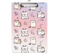 CRASPIRE Acrylic Clipboard A4 Cat Writing Board with Stainless Steel Clip Rectangle Animal Writing Instrument Decorative Clipboards Forms Holders for Office Supplies School Students Clipboard Folder