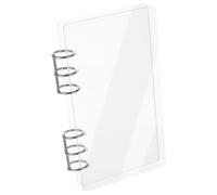 CRASPIRE Acrylic Cover Notebooks Clear Binder Covers with Alloy Loose 6 Ring Blank Rectangle A6 Refillable Loose Leaf Folder Protector for Refillable School Travel Office Notebooks Page Planner Budget