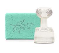 CRASPIRE Acrylic Soap Stamp Olive Leaf Handmade Clear Soap Chapter Branch Imprint Embossing with Handle 1.57" Embossing for DIY Arts Crafts Making Wedding Clay Cookie Pottery Biscuits Projects