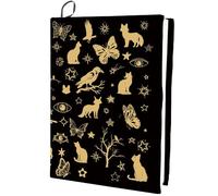 CRASPIRE Animal Stretchable Book Cover Fox Butterfly Cat Star Black Cover Washable Reusable Large Book Sleeve Book Protector Elastic Notebook Wraps for Hardcover Books Textbook