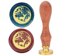 CRASPIRE Animal Wax Seal Stamp Deer 25mm Removable Brass Head Retro Vintage Sealing Wax Stamp with Wooden Handle for Wedding Party Christmas Envelopes Invitations Gift Wrap Decoration