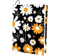 CRASPIRE April Daisy Stretchable Book Cover Floral Flower Washable Reusable Large Nylon Book Sleeve Book Protector Elastic Notebook Wraps for Hardcover Books Textbook Gift