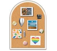 CRASPIRE Arch Pin Cork Board White Framed Bulletin Display Badge Vintage Wooden Decorative Corkboard 8.66x11.8 Wall Mounted Memory Memo Brooch Lapel Holder Storage for Home Office Dedroom Wedding
