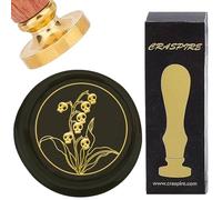CRASPIRE Beautiful Bell Orchid Flower 30mm Wax Seal Stamp Removable Brass Head Sealing Stamp with Wooden Handle Sealing Wax Stamp Plant Bell Orchid Envelopes Wedding Invitation Birthday Party
