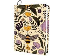 CRASPIRE Bee Stretchable Book Cover Spring Flower Leaves Elastic Fabric Cloth Book Sleeve Washable Reusable Large Books Wraps Covers Suitable for Most Hardcover Books Notebook