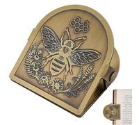 CRASPIRE Bee Travelers Notebook Clip Vintage Journal Binder Honey Flower Daisy Metal Brass Decorative Page Binder Clamp File Holder Bookmark for Book Planner TN Art Documents Reading Accessories