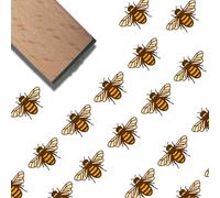 CRASPIRE Bee Wooden Rubber Stamp 3/5 Inch Bumblebee Pattern Mini Small Wood Stamps Reusable Vintage Print for DIY Craft Card Scrapbooking Journaling Albums Card Making Planner Envelope Photo
