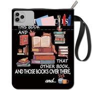 CRASPIRE Black Book Covers Book Pattern Book Sleeve Words Cat Book Protector for Paperbacks Washable Fabric Cloth Book Cover with Zipper and Extra Sleeve Pocket for Book Lovers Classmate Gifts