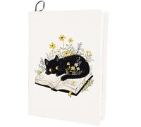 CRASPIRE Black Cat Stretchable Book Cover Animal Flower Washable Reusable Large Nylon Book Protector Elastic Notebook Wraps Suitable for 9 x 11in Hardcover Books Classroom Students