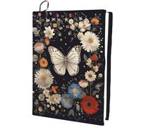 CRASPIRE Book Cover Butterfly Flower Rectangle Nylon Book Protector Books Stretchable Washable Reusable Elastic Notebook Wraps for Softcover Paperbacks Textbook Hardcover Gifts