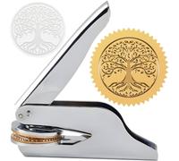 CRASPIRE Book Embosser Seal Stamp Tree of Life Stainless Steel Library Stamp Hand Held Embossing Stamp Seal Notary Embosser Stamp with Plastic Box for Envelopes Paper Official Wedding Invitation